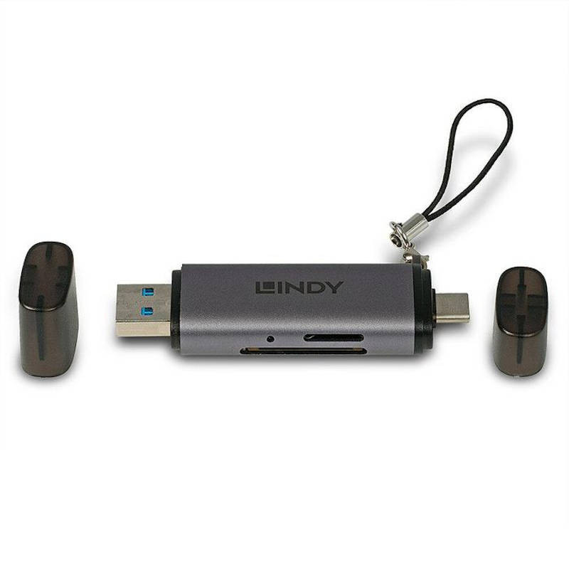 Lindy Lecteur de carte SD / MicroSD USB 3.2 Type C & A